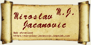 Miroslav Jacanović vizit kartica